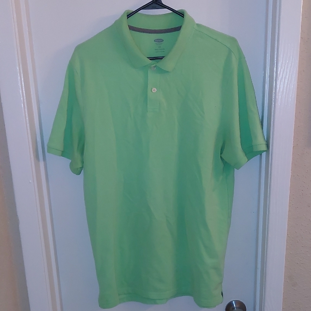 Old Navy Green Polo Shirt Vibrant Cotton Blend Casual